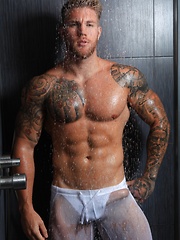 softcore,solo,tattoo,studs,panties,underwear,erotic,wet,shower